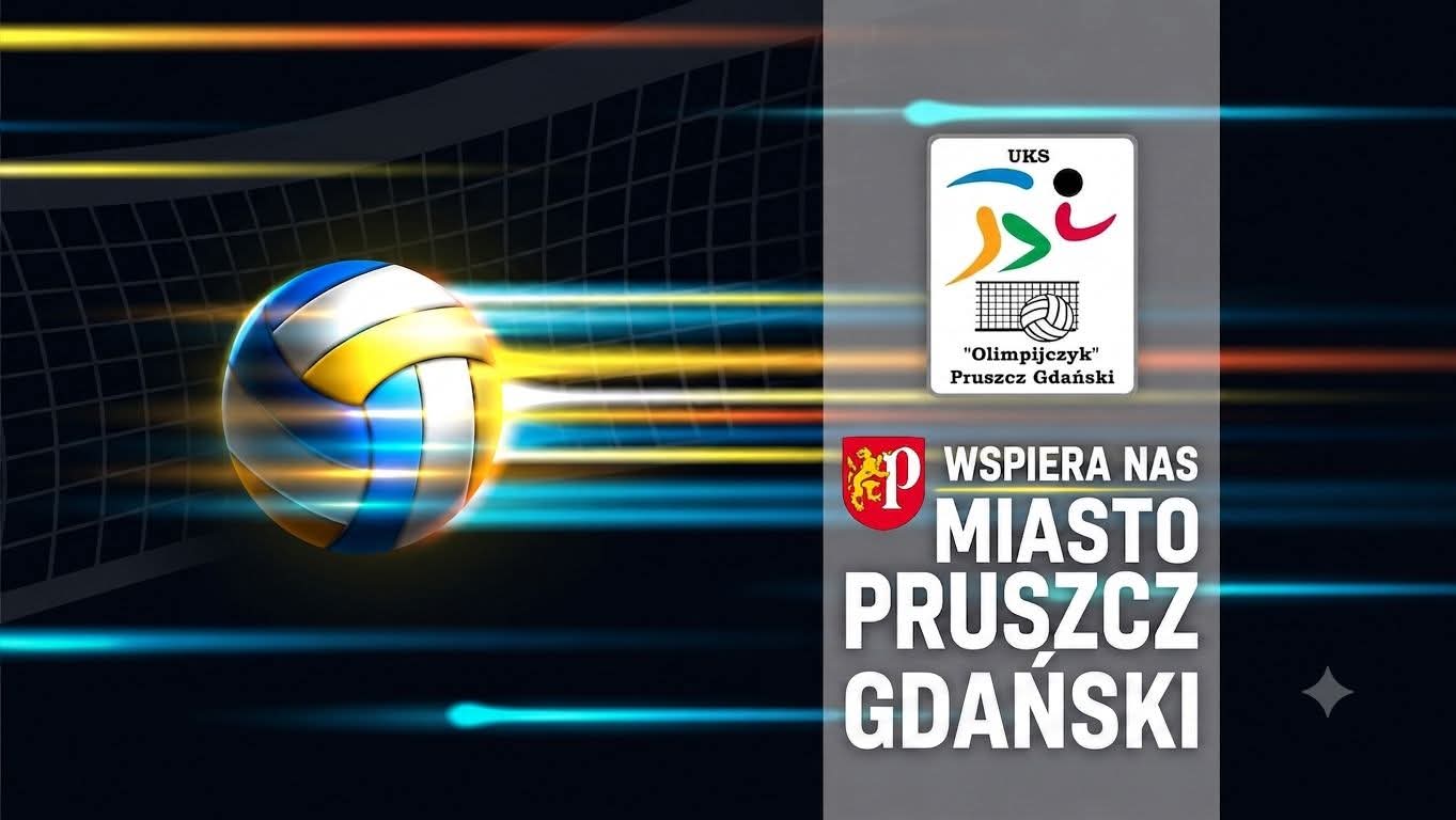 Baner UKS Olimpijczyk wspiera nas miasto Pruszcz Gdański